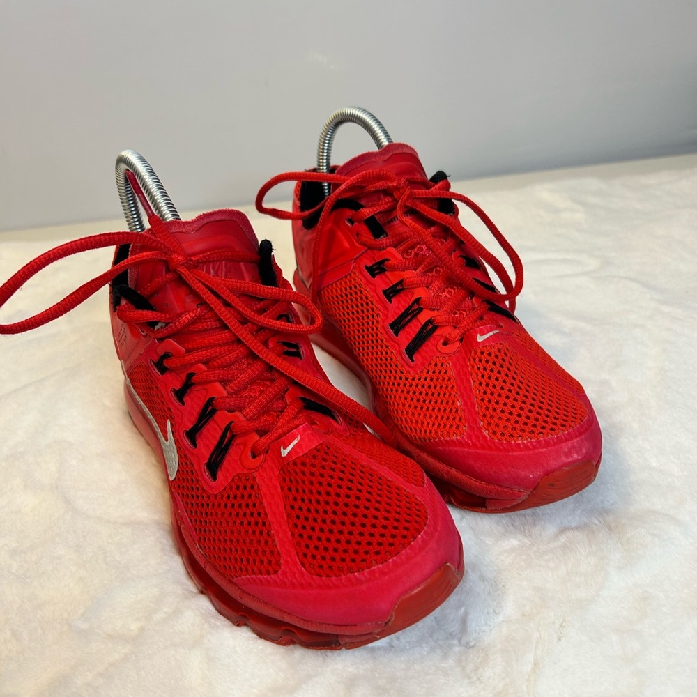 Nike Air Max Womens 8 Red Black Running Shoes Cushion Athletic Sneaker - Picture 6 of 15